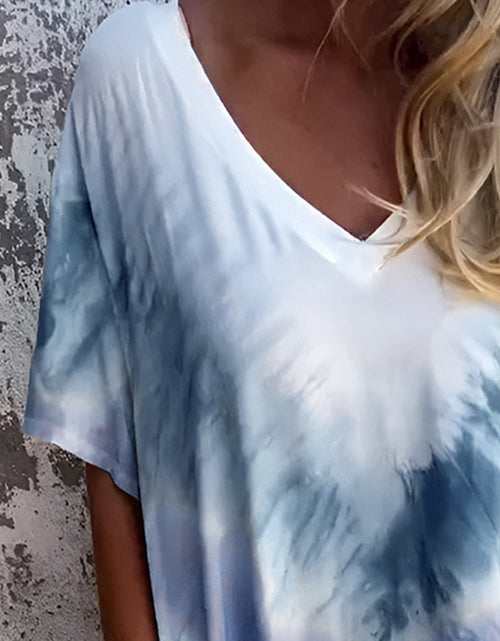 Load image into Gallery viewer, Full Size Pocketed Tie-Dye Short Sleeve Dress
