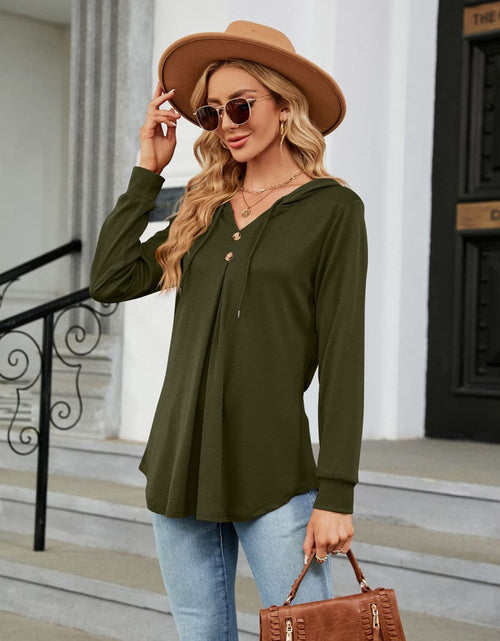Load image into Gallery viewer, Long Sleeve Hooded Blouse
