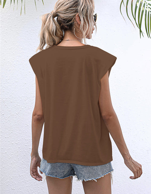 Load image into Gallery viewer, Round Neck Cap Sleeve Tee
