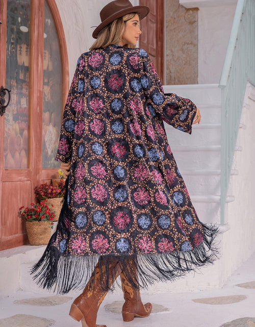 Load image into Gallery viewer, Fringe Open Front Long Sleeve Cardigan
