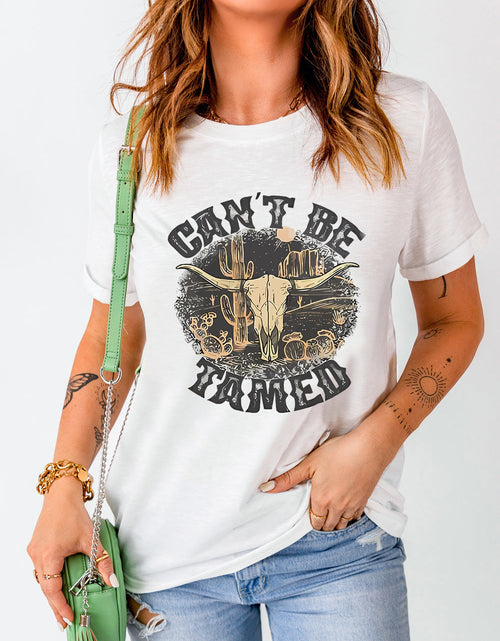 Load image into Gallery viewer, Graphic Round Neck Short Sleeve T-Shirt
