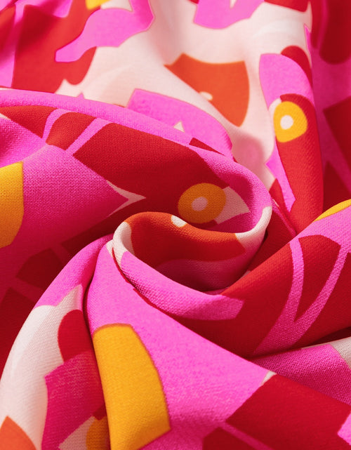 Load image into Gallery viewer, Printed Notched Cap Sleeve Dress
