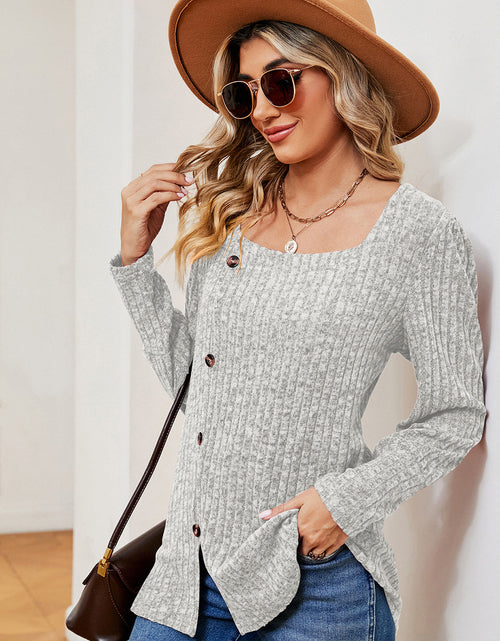 Load image into Gallery viewer, Decorative Button Square Neck T-Shirt
