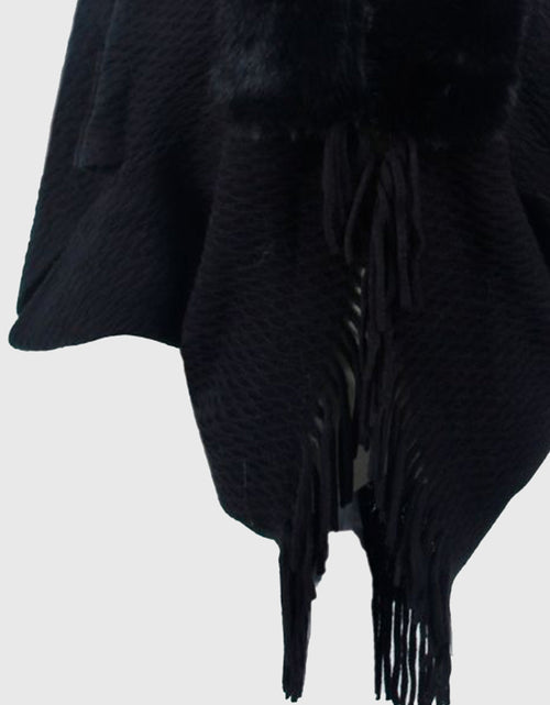 Load image into Gallery viewer, Open Front Fringe Hem Poncho
