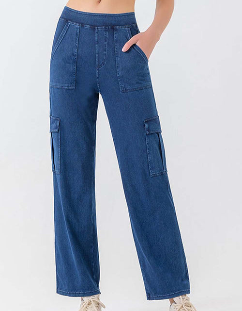 Load image into Gallery viewer, Buttoned Pocketed Long Jeans
