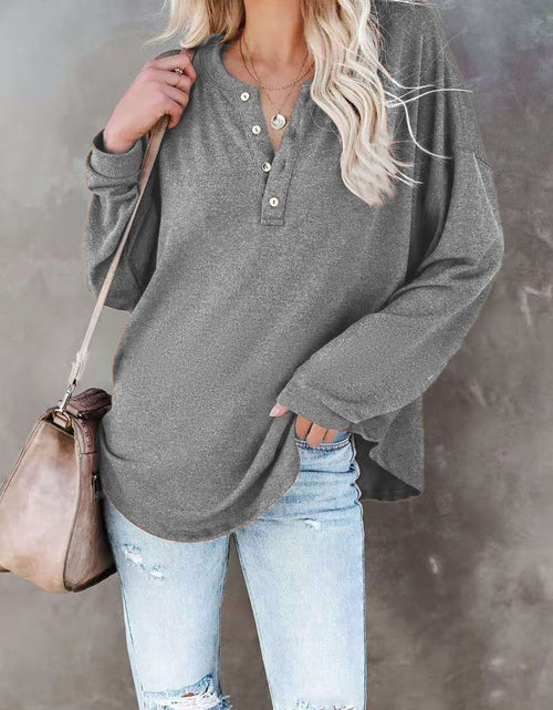 Load image into Gallery viewer, Buttoned Drop Shoulder Top
