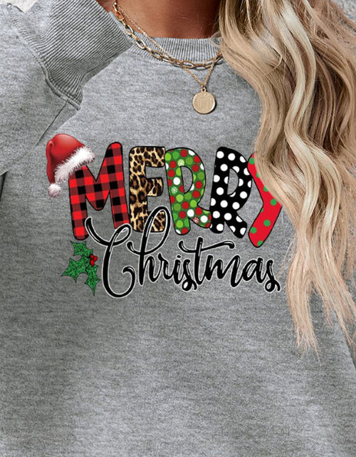 Load image into Gallery viewer, MERRY CHRISTMAS Round Neck Dropped Shoulder Sweatshirt
