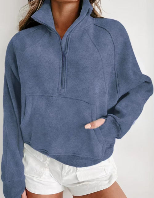 Load image into Gallery viewer, Half Zip Long Sleeve Sweatshirt

