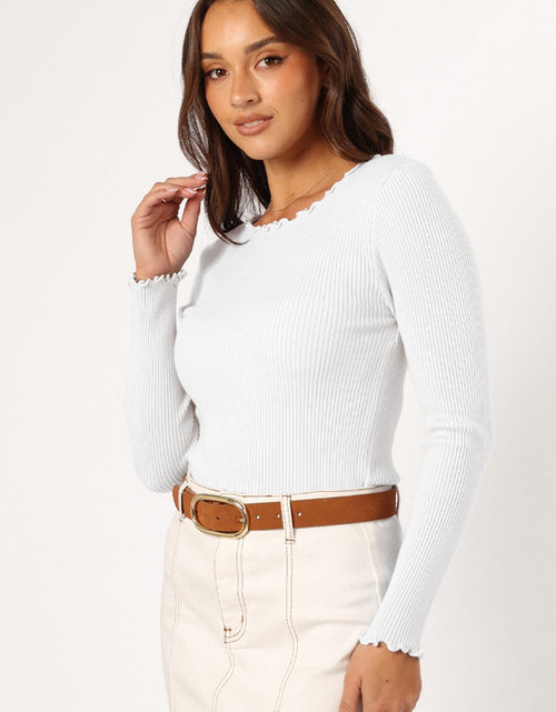 Load image into Gallery viewer, Lettuce Edge Round Neck Long Sleeve T-Shirt
