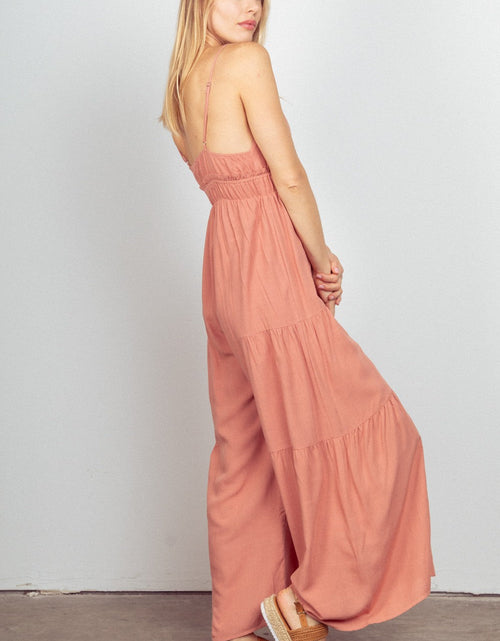 Load image into Gallery viewer, VERY J Sleeveless Ruched Wide Leg Jumpsuit
