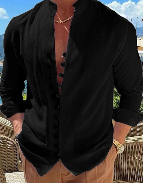 Load image into Gallery viewer, Men's Full Size Button Front Long Sleeve Shirt Plus Size
