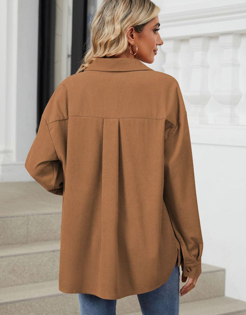 Load image into Gallery viewer, Button Up Dropped Shoulder Long Sleeve Outerwear
