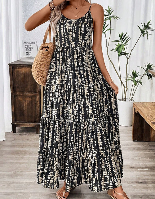 Load image into Gallery viewer, Printed Scoop Neck Maxi Cami Dress
