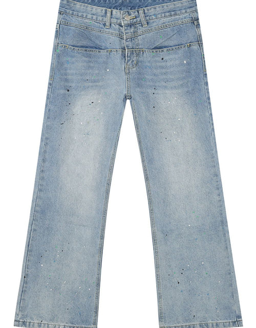 Load image into Gallery viewer, Splash Ink Washed Jeans with Pockets
