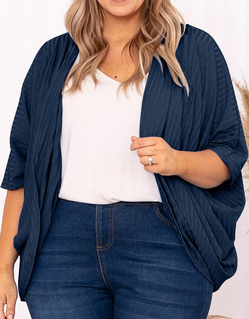 Load image into Gallery viewer, Plus Size Ribbed Cocoon Cover Up
