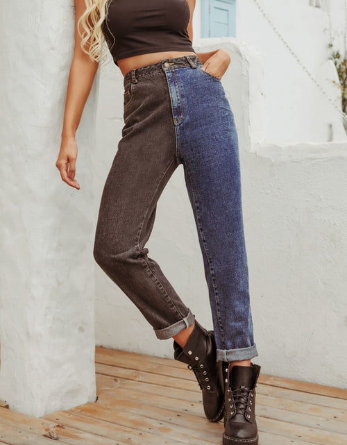 Load image into Gallery viewer, Two Tone Straight Leg Jeans
