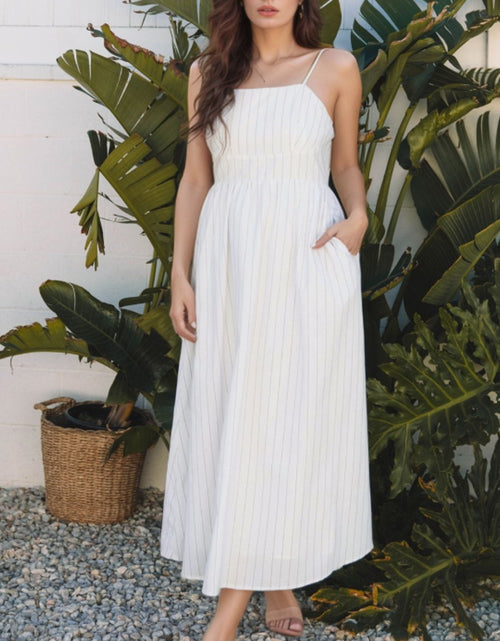 Load image into Gallery viewer, Stripe Square Neck Cami Dress with Pockets
