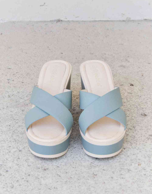 Load image into Gallery viewer, Weeboo Cherish The Moments Contrast Platform Sandals in Misty Blue
