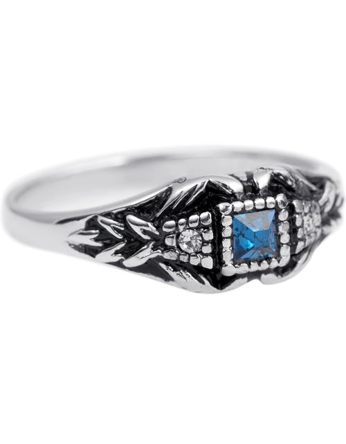 Load image into Gallery viewer, Vintage 1980's Ring Austrian Crystal 18k Antique YellwoWhite Gold Electroplated Made in the USA by PVD Vintage Jewelry
