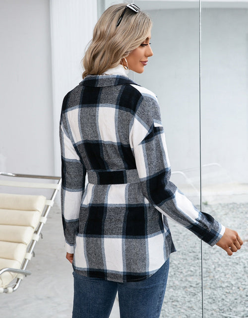 Load image into Gallery viewer, Ivy Lane Plaid Button Up Long Sleeve Shacket
