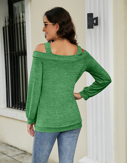 Load image into Gallery viewer, Cold Shoulder Cutout Square Neck Blouse
