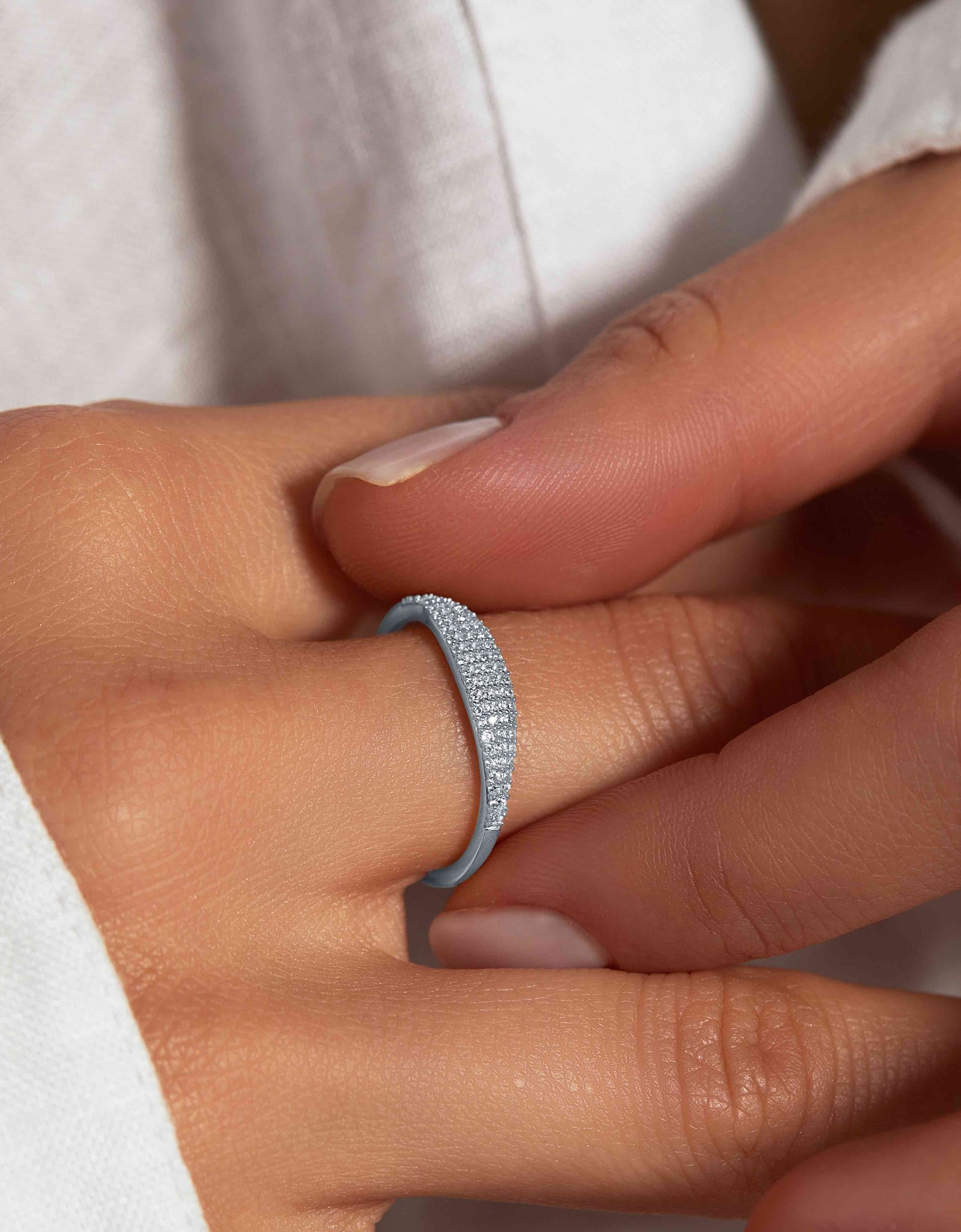 14k Solid Gold Diamond Micro Pavé Signet Ring by Italic