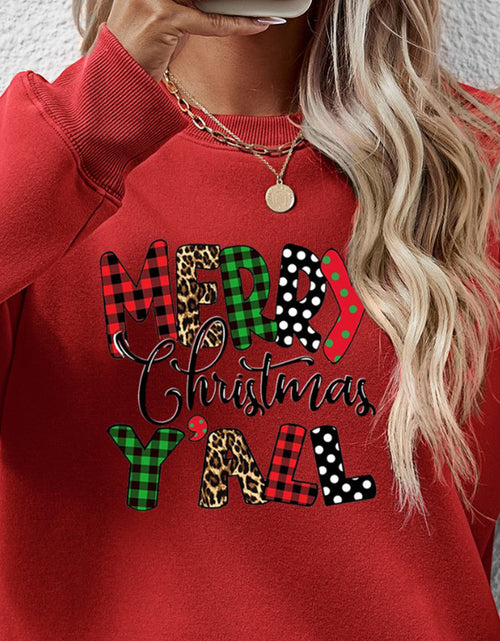 Load image into Gallery viewer, Letter Graphic Round Neck Long Sleeve Sweatshirt
