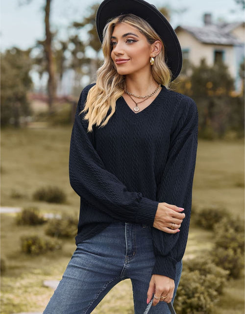 Load image into Gallery viewer, V-Neck Dropped Shoulder Blouse
