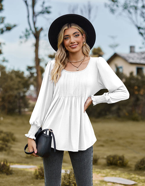 Load image into Gallery viewer, Puff Sleeve Pleated Blouse
