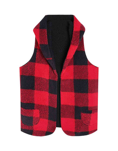 Load image into Gallery viewer, Plaid Hooded Vest
