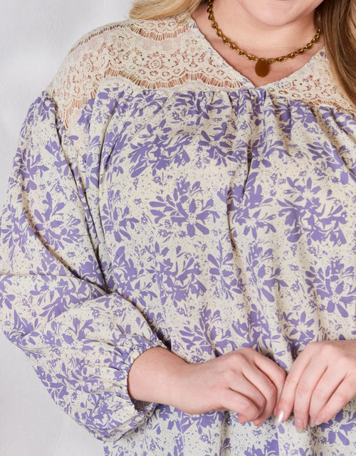 Load image into Gallery viewer, Hailey &amp; Co Full Size Lace Detail Printed Blouse
