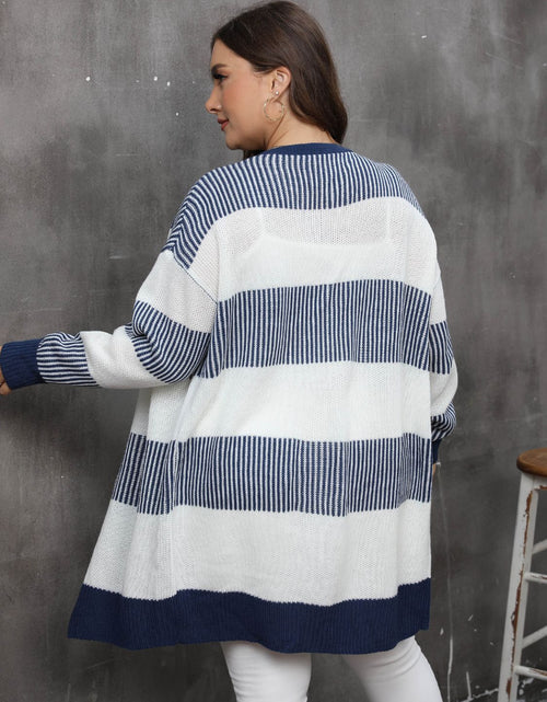 Load image into Gallery viewer, Plus Size Open Front Long Sleeve Cardigan
