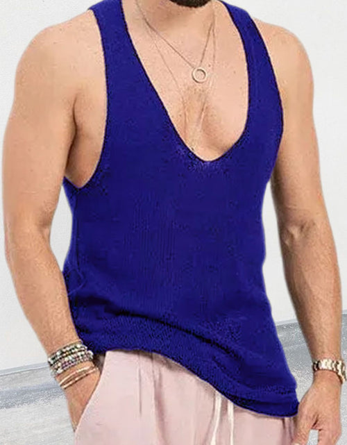 Load image into Gallery viewer, Men's Plus Size V-Neck Wide Strap Tank
