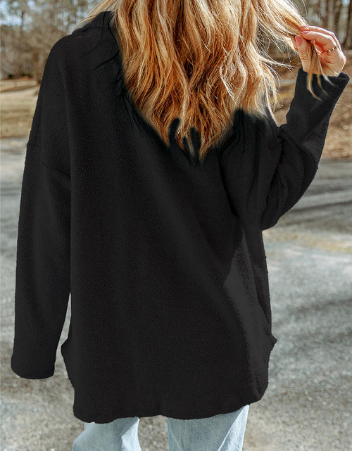 Load image into Gallery viewer, Pocketed Button Up Droppped Shoulder Jacket
