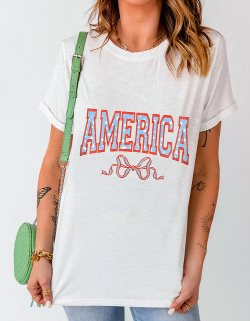 Load image into Gallery viewer, AMERICA Round Neck Short Sleeve T-Shirt

