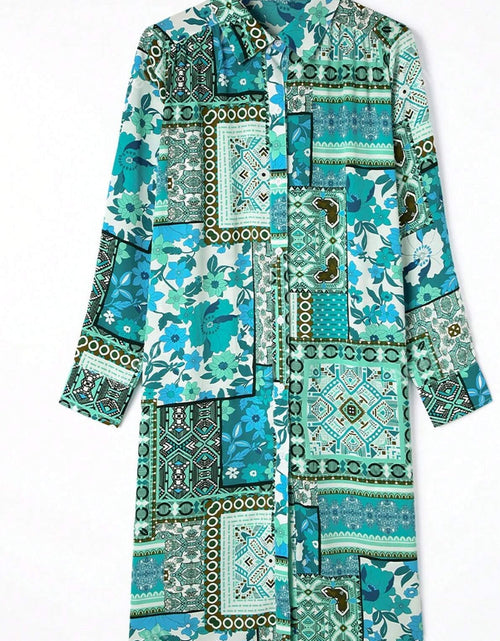 Load image into Gallery viewer, Printed Button Up Long Sleeve Cardigan
