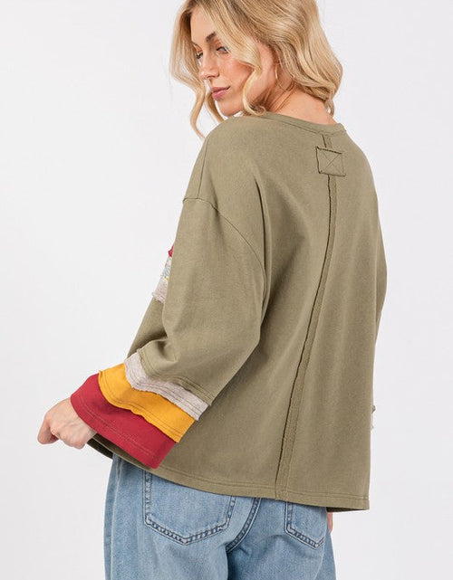 Load image into Gallery viewer, SAGE + FIG French Terry Color Block T-Shirt
