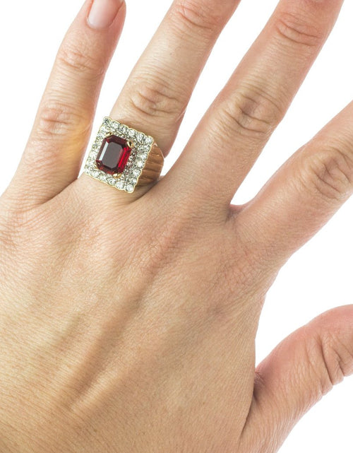 Load image into Gallery viewer, Vintage Austrian Crystal Cocktail Ring 18k Yellow or White Gold Electroplated Women's Birthstne RingMade in USA by PVD Vintage Jewelry
