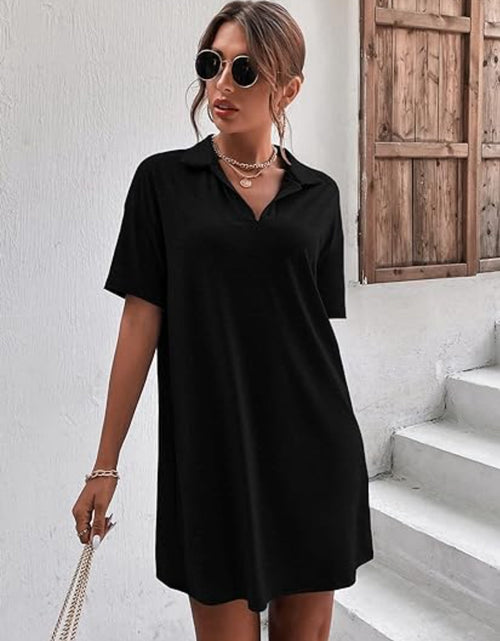 Load image into Gallery viewer, Johnny Collar Short Sleeve Polo Dress
