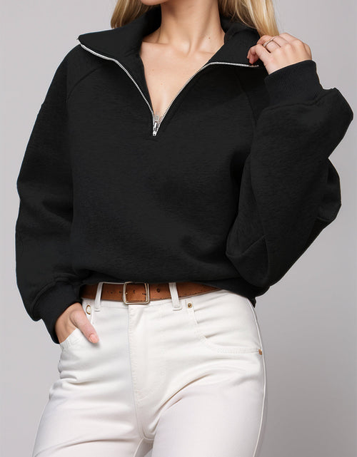 Load image into Gallery viewer, Half Zip Long Sleeve Sweatshirt
