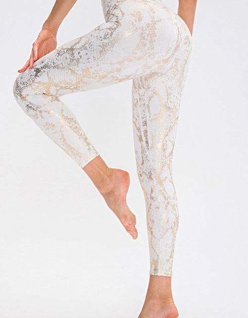 Load image into Gallery viewer, Animal Print Slim Fit Wide Waistband Long Sports Pants

