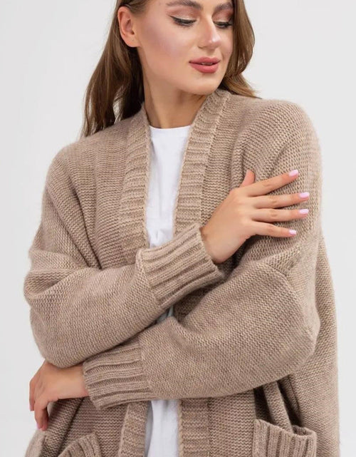Load image into Gallery viewer, Pocketed Open Front Long Sleeve Longline Cardigan
