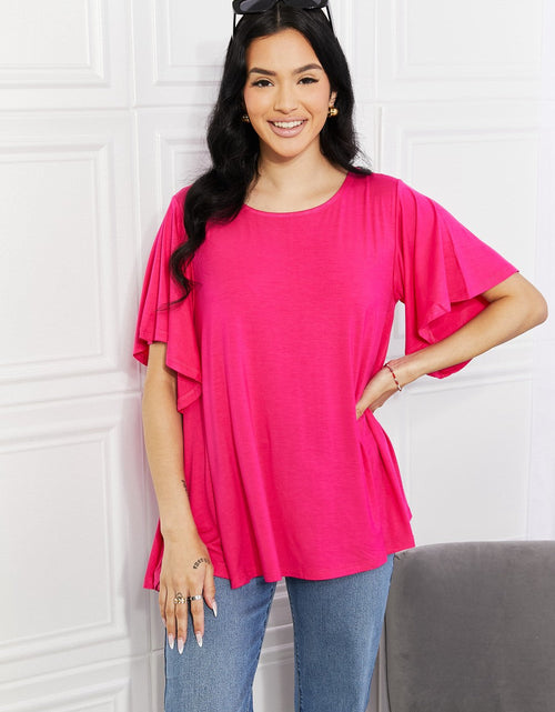 Load image into Gallery viewer, Yelete Full Size More Than Words Flutter Sleeve Top
