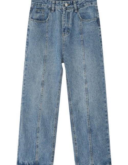 Load image into Gallery viewer, Men's Washed Splicing Straight Leg Jeans
