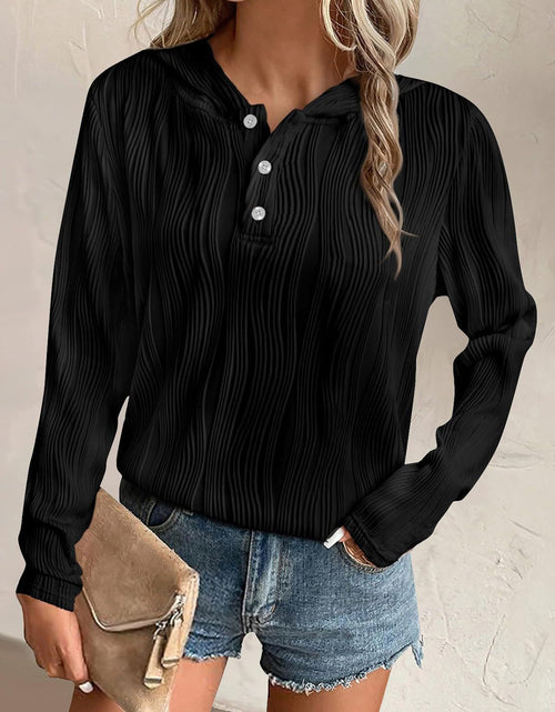 Load image into Gallery viewer, Textured Long Sleeve Hoodie
