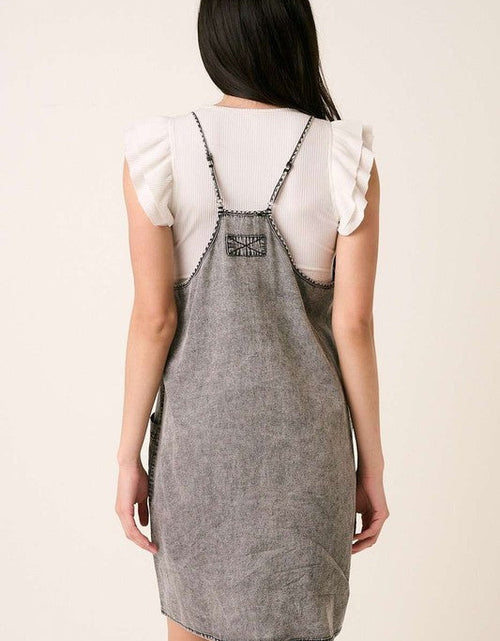 Load image into Gallery viewer, Mittoshop Washed Patch Pocket Mini Cami Denim Dress
