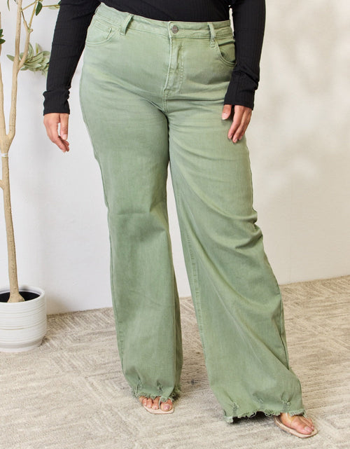 Load image into Gallery viewer, RISEN Full Size Raw Hem Wide-Leg Jeans
