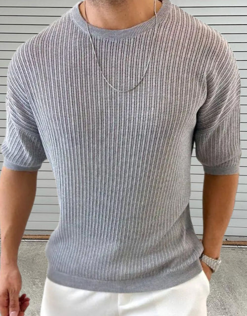 Load image into Gallery viewer, Men's Round Neck Drop Shouler Knit Top
