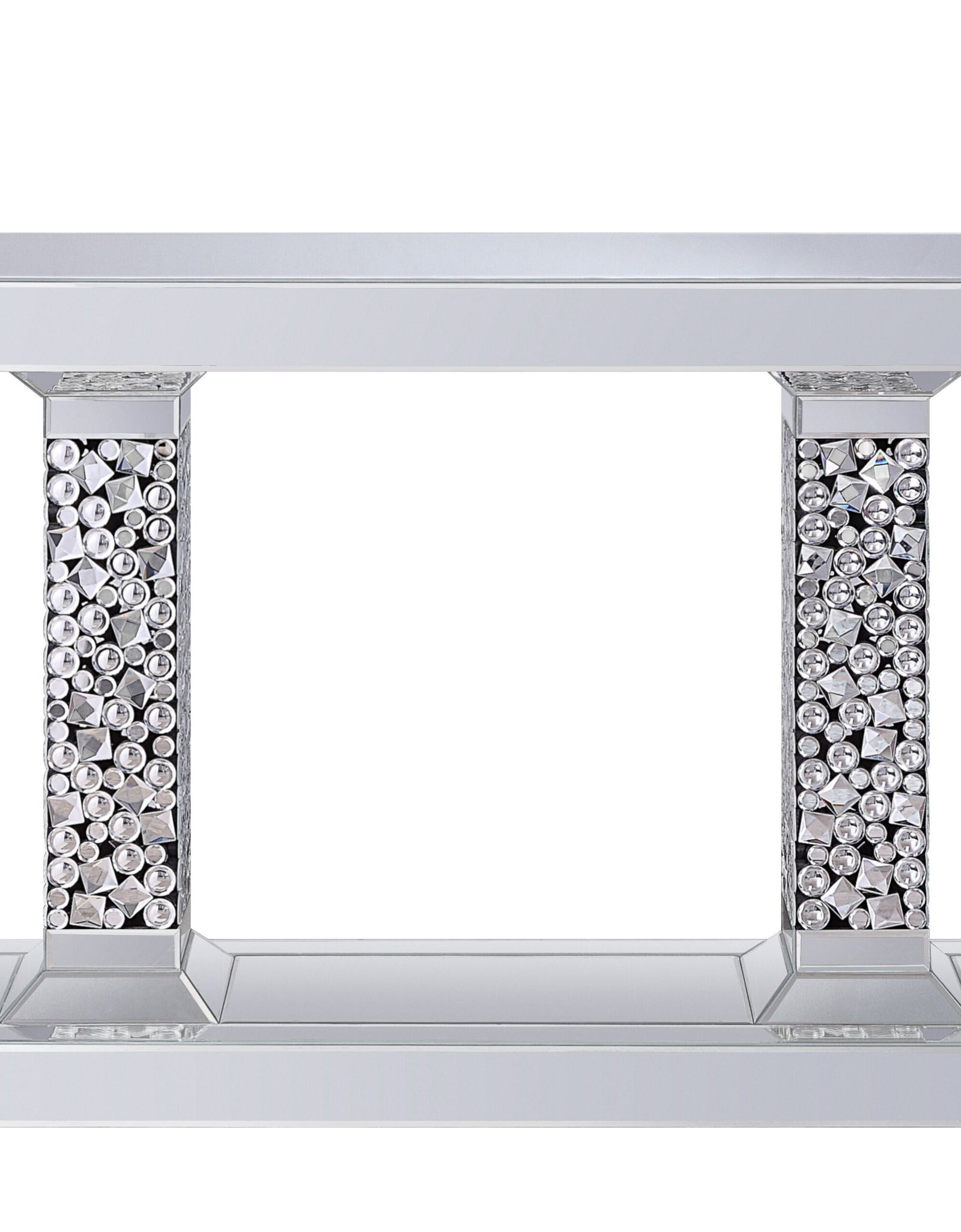 Lachina - Glam Mirrored Faux Gems Console Table - Silver by Couch.com