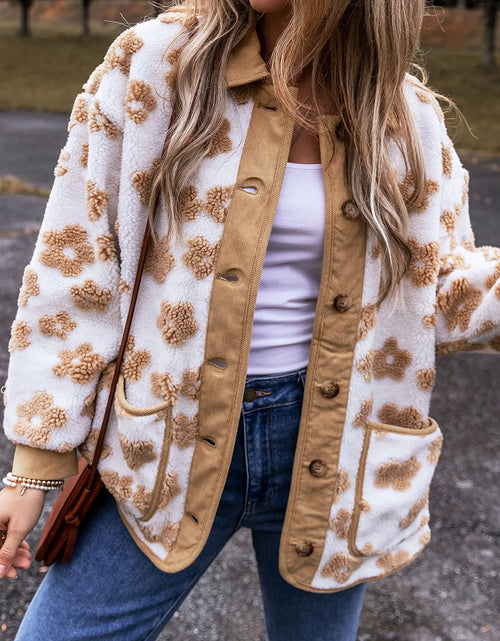 Load image into Gallery viewer, Flower Button Up Long Sleeve Jacket
